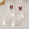 Calcetines de mujer de oso hasta media pantorrilla ins modernos lindos de conejo celebridad de Internet medias modernas japonesas y coreanas otoño e invierno gruesos jk calcetines blancos