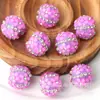 Nuevo accesorio de joyería DIY de flor de tres pétalos con incrustaciones de diamantes de resina transfronteriza, bola de arcilla suave con bola de diamante con agujero central y flor de cinco pétalos con incrustaciones de diamante