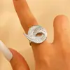Anillo Abierto de Acero Inoxidable con Diseño Irregular de Flor y Hoja para Mujer con Textura y Estilo Único, Anillo Abierto para Dedo Índice