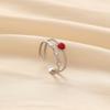 Anillo Europeo y Americano Nuevo Exquisito de Lujo Ligero Diseño Nicho para Mujer de Acero Inoxidable Abierto Ajustable Color Sol Estrella