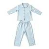 Pijama cardigã infantil de manga comprida para outono e inverno, meninos e meninas, tamanhos pequeno, médio e grande, conjunto de roupa de casa para bebê, conjunto de duas peças escovado dos dois lados