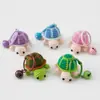 Bolsa Pingente Fofo Feito à Mão Linha Xuefei Crochê Tartaruga Pequena Chaveiro Tartaruga Colorida Tecida Decoração Finalizada