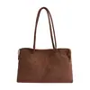 Bolso Tote Grande de Gamuza Mate para Mujer Bolso de Mano para Viajes Cotidianos Bolso de Hombro Individual con Sensación Relajada y Perezosa Bolso Grande Retro