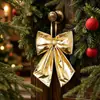 Conjunto de Decoração de Natal com Laços Dourados Brilhantes Enfeites para Árvore de Natal Guirlanda para Lareira Acessórios Decorativos Venda por Atacado