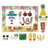 Adereços de Mão Havaianos Aloha Flamingo Barba de Papel Máscara Hula