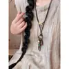 Collar Retro Antiguo de Metal con Lazo Estilo Étnico Bohemio Simple Versátil Largo con Colgante de Anillo 2025