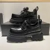 Mocasines de punta cuadrada con suela gruesa para mujer, novedad de verano, velcro, piel suave, zapatos pequeños de piel para mujer, estilo británico JK, zapatos sencillos para mujer