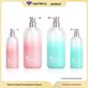 Conjunto de Shampoo Pet Ombro Redondo 750ml Spray Gradiente Frasco de Shampoo Bomba Pressão Ouro Rosa 300ml Personalização