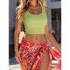 Chaleco de moda popular transfronterizo para mujer europeo y americano, disponible en varios colores, corte ajustado, escote cuadrado sexy, top corto