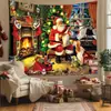 2024 Nova Tapeçaria de Lareira de Natal para Exportação Layout do Local da Amazon Tecido de Fundo de Papai Noel Retrô Parede