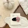 Cuerda para el pelo de flor de lana tejida para niños de Otoño e Invierno, pinza B de flor pequeña de color contrastante, linda y dulce, accesorios versátiles para el pelo de niños