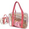 Bolsa de Gelatina Feminina Grande Transparente Maquiagem Pvc Lavagem e Casa de Banho Impermeável Natação Armazenamento Bolsa de Mão Bolsa de Praia