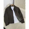 Chaqueta Vintage Detroit para Hombre, Abrigo Corto de Trabajo Retro Americano de Otoño, Cárdigan Vintage con Cuello Solapa