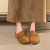 Nuevos Zapatos Planos de Mujer Estilo Vintage para el Verano, Slip-On Perezosos tipo Birkenstock con Correa de Hebilla Metálica