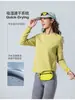 Camiseta de otoño para yoga de manga larga de secado rápido para mujer IZEXX 7A antibacteriana con protección solar cuello redondo deportiva para ciclismo tenis al aire libre