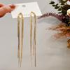 Brincos de Franja Banhados a Ouro Linha Sense de Alta Qualidade Exquisitos Leve Luxo Tendência da Coreia do Sul Brincos Elegantes Estilo Frio