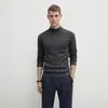 Suéter Masculino Gola Alta Pequeno Médio e Meia Gola Tricô Masculino Slim Fit Estilo Coreano Suéter Grosso Fio de Suéter Roupas Camisa Base Outono e Inverno