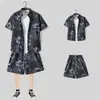 Camisa floral de manga corta, Ropa de playa de Hainan, Estilo hawaiano de Sanya, Conjunto de pantalones cortos finos de verano para hombre y pareja de viaje a Tailandia