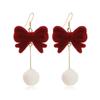 Pendientes de perlas elegantes, sencillos y modernos de estilo coreano, muy populares, con lazos dulces y frescos que combinan con todo.