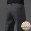 Calças casuais de algodão puro de alta qualidade para homens, calças de corte reto folgadas para negócios, novas calças de cor cáqui para outono para homens de meia-idade