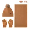 Conjunto de Tres Piezas de Gorro Bufanda Guantes Tejidos para Otoño Invierno Gorro de Lana Grueso Cálido Guantes con Pantalla Táctil para Mujer