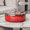 Caja de Dulces Plato de Frutas Giratorio Nuevo Estilo Hogar Sala de Estar Lujo Ligero Plato de Frutas Cesta Multicapa Plato para Nueces y Aperitivos