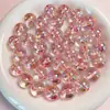 Cuentas Redondas de Color Transparente Alto Brillo Chapado en UV Agujero Recto Material para Abalorios Cadena para Teléfono Móvil Llavero Hecho a Mano DIY Accesorios de Joyería