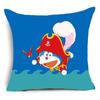 Funda de almohada sencilla y moderna de Doraemon con estampado azul de dibujos animados para sofá, bonita almohada de animación para dormitorio