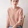 Nuevo Suéter de Cachemira Pura para Mujer Otoño e Invierno 2025 Sudadera con Capucha de Punto Pulóver de Punto de Manga Larga de Primera Línea Listo para Usar