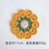 Transfronteiriço Novo Estilo Fofo Ins Pequena Flor Porta-Copo Jogo Americano Crochê Almofada de Isolamento Térmico Feito à Mão Bola de Lã de Algodão Leite Crochê
