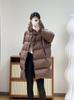 Nueva chaqueta de plumón larga, informal, holgada, estilo Jiangnan, versión avanzada, amplia, con capucha, gruesa y cálida.