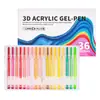 Canetas Gel Acrílicas de 54 Cores para Estudantes, Canetas de Desenho Coloridas de Secagem Rápida, Não Mancham, Marcadores de Cor Empilháveis