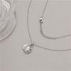 Collar Jixing de Alta Gama Diseño Nicho Estilo Frío Concha Blanca Estrella Luna Cadena Clavícula Colgante Nácar Blanco Venta al por Mayor