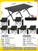 Mesa Plegable para Exterior Juego Portátil de Mesa y Sillas para Camping Picnic Una Mesa Cuatro Sillas Mesa Enrollable Equipo Juego Completo