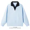 Sudadera a Cuadros Falsa de Dos Piezas Estilo Americano para Hombre Otoño Atuendo Vibe de Esposo Camiseta de Manga Larga con Solapa Polo de Punto Waffle