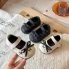 Zapatos Pequeños de Cuero para Niñas 2026 Nuevos Zapatos de Princesa con Lazo para Primavera y Otoño Zapatos Planos Suaves para Bebé Zapatos para Niñas