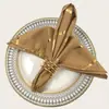 Suministro de Servilletas Cuadradas Estilo Americano, Servilletas de Tela Oxford de 20*20 Pulgadas con Rayas Estampadas en Oro, Servilletas Estilo Western, Venta al por Mayor de Fábrica