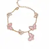 Asas de Borboleta Névoa de Pêssego! Pulseira Borboleta de Zircônia Super Brilhante, Estilo Doce e Delicado, Luxo Leve, Sensação de Alto Padrão, Acessório de Mão Versátil para Mulheres