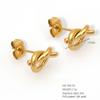 Aretes Mini de Lazo de Lujo, Pendientes Colgantes de Acero Inoxidable 18K con Piedra Natural, Modernos y Compactos, Joyería Versátil