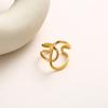 Moda Transfronteriza Estilo Retro Anillo de Acero de Titanio No Se Desvanece Nicho para Mujer Alta Gama Lujo Ligero Acero Inoxidable Anillo Abierto Anillo