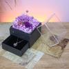 Caja de Joyería Caja de Almacenamiento Flor Eterna de Rosa Cubierta Acrílica Navidad Amazon Más Vendido Caja de Regalo para el Día de San Valentín