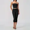Conjunto Esportivo Europeu e Americano Transfronteiriço com Top Tubinho Acolchoado, Modelagem Justa, Levanta Bumbum, Aperta Barriga, Roupa para Esportes e Fitness Yoga 8793