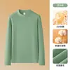 310g Algodón Puro de Peso Pesado + Núcleo Térmico Camiseta Interior de Cuello Alto para Hombre Otoño e Invierno Cepillada de Alta Gama de Manga Larga