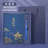 Conjunto de Caixa de Presente com Caderno A5 Estilo Tendência Nacional, Presentes Culturais e Criativos, Bloco de Notas para Escritório Empresarial, Personalização de Caixa de Presente Azul