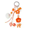 Colgante de Cadena para Teléfono Móvil con Perlas y Bola de Pelo Hecho a Mano DIY Lindo Colgante de Llavero de Coche Ins Accesorios de Muñeca para Bolso