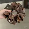 Elástico de Cabelo Plissado de Tecido Dupla Camada Flor de Castanha Estilo Retro Coreano High-End Cabeça Esférica Mostrando Menos Volume de Cabelo Cordão para Rabo de Cavalo Baixo