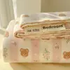 Sábana de Cama de Algodón Puro Grado Maternidad Clase A para Dormir Desnudo, Estilo Fresco y Sencillo, Pieza Única de Algodón Puro, Juego de Tres Piezas de Funda de Almohada Individual/Doble para Dormitorio Estudiantil