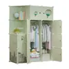 Guarda-roupa DIY simples para armazenamento de quarto, armário infantil montado de plástico, estante de armazenamento combinada minimalista, armazenamento dobrável