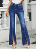 Jeans de Mujer Transfronterizos con Abertura Frontal Elástica, Pantalones de Mezclilla para Mujer, Ropa de Mujer Shein, Pantalones de Comercio Exterior al por Mayor, Dropshipping de una Pieza