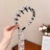 Faixa de Cabelo Trançada Floral Pintada a Tinta para Mulheres, Faixa de Cabelo com Fita de Lenço, Faixa de Cabelo com Fita Integrada, Estilo Tendência Nacional de Menina Doce